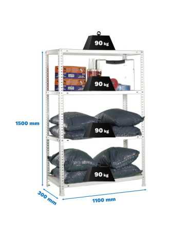 Estanteria 1500x1100x300 COMFORT SUPERPLUS 4/300 BLANCO marca SIMONRACK