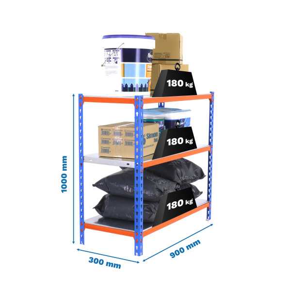 Estanteria 1000x900x300 SIMONCLICK 3/300 1000 AZUL/NARANJA/GALVA marca SIMONRACK