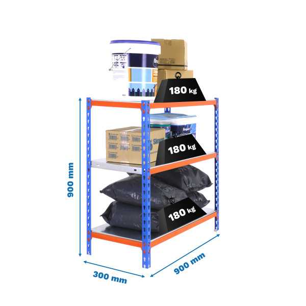 Estanteria 900x900x300 SIMONCLICK 3/300 900 AZUL/NARANJA/GALVA marca SIMONRACK