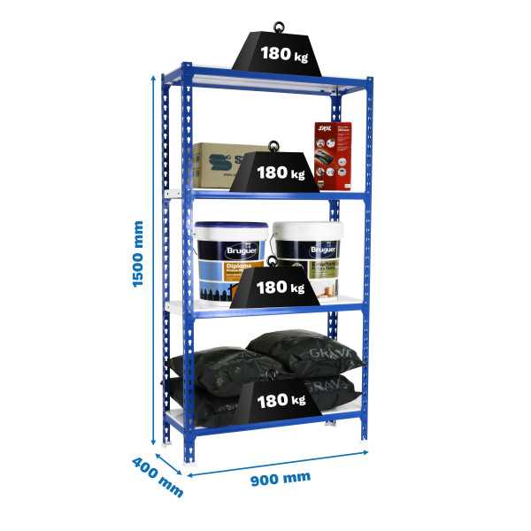 Estanteria 1500x900x400 SIMONCLICK 4/400 1500 AZUL/BLANCO marca SIMONRACK