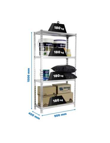 Estanteria 1500x900x400 SIMONCLICK 4/400 1500 GALVA marca SIMONRACK