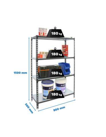 Estanteria 1500x900x500 SIMONCLICK 4/500 1500 ANTRACITA/BLANCO marca SIMONRACK