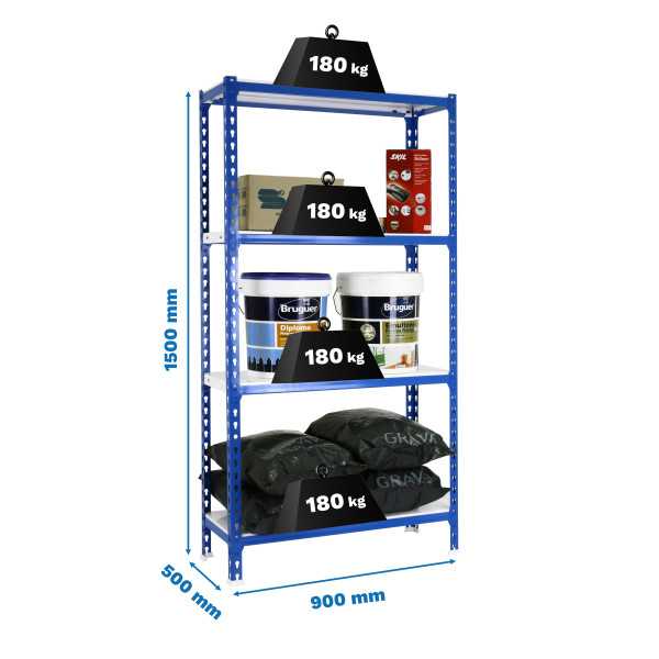 Estanteria 1500x900x500 SIMONCLICK 4/500 1500 AZUL/BLANCO marca SIMONRACK