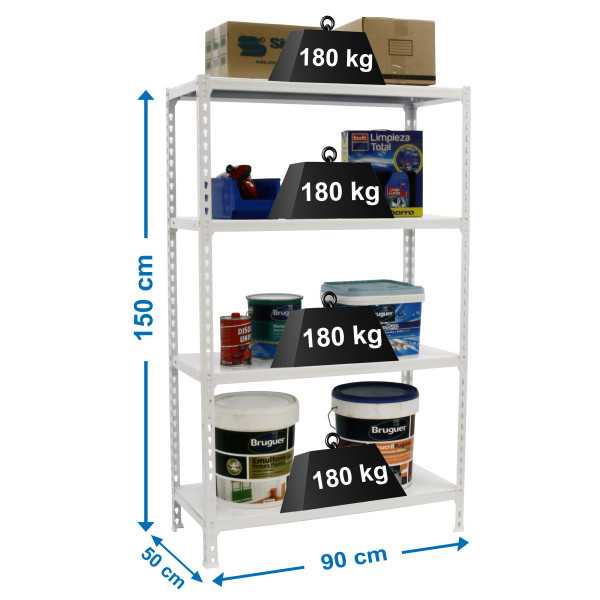 Estanteria 1500x900x500 SIMONCLICK 4/500 1500 BLANCO/BLANCO marca SIMONRACK