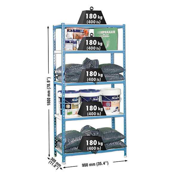 Estanteria 1800x900x300 SIMONCLICK 5/300 AZUL/BLANCO marca SIMONRACK