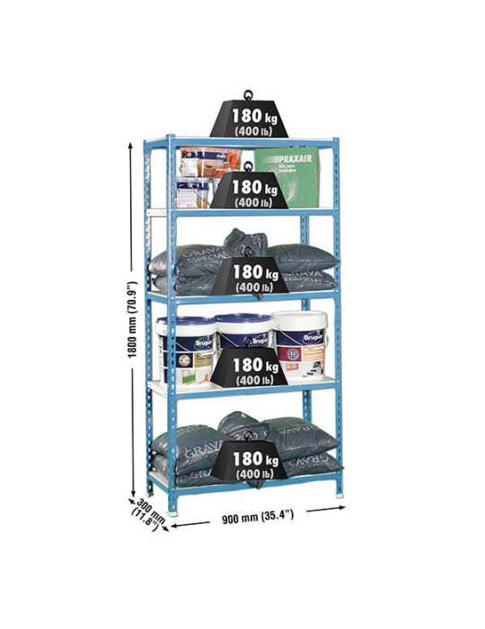 Estanteria 1800x900x300 SIMONCLICK 5/300 AZUL/BLANCO marca SIMONRACK