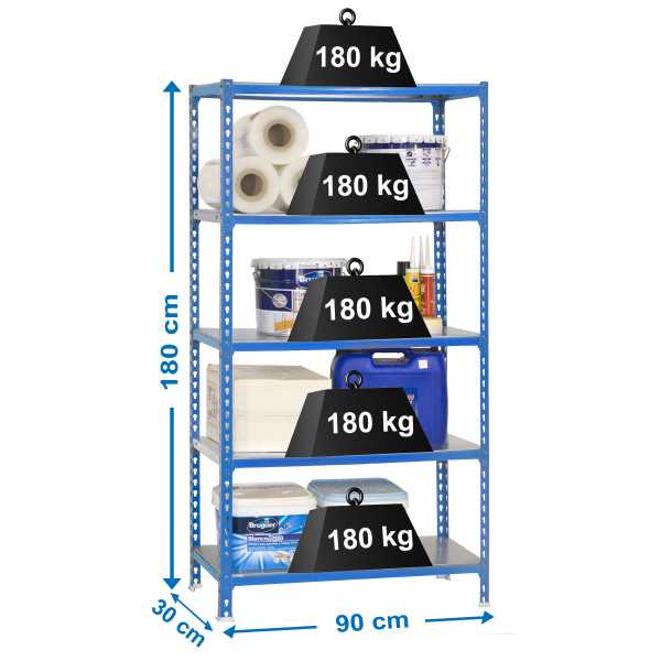 Estanteria 1800x900x300 SIMONCLICK 5/300 AZUL/GALVA marca SIMONRACK