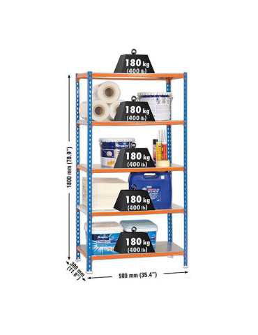 Estanteria 1800x900x300 SIMONCLICK 5/300 AZUL/NARANJA/GALVA marca SIMONRACK