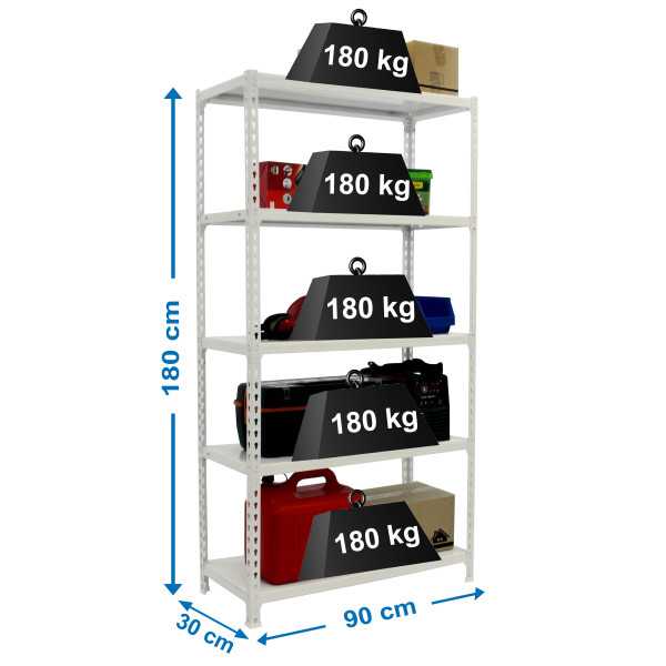 Estanteria 1800x900x300 SIMONCLICK 5/300 BLANCO/BLANCO marca SIMONRACK