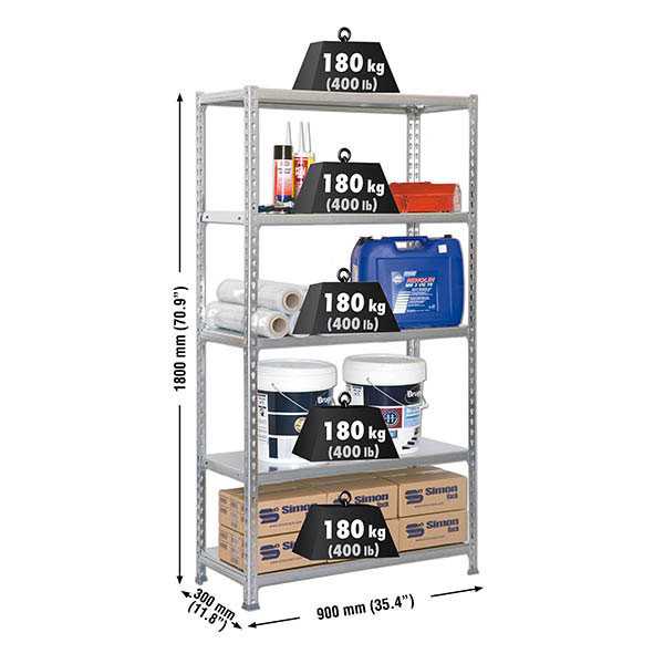 Estanteria 1800x900x300 SIMONCLICK 5/300 GALVA/GALVA marca SIMONRACK