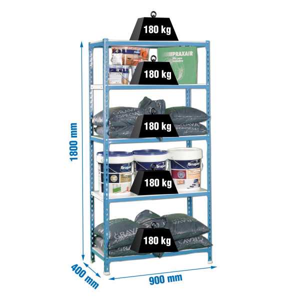 Estanteria 1800x900x400 SIMONCLICK 5/400 AZUL/BLANCO marca SIMONRACK