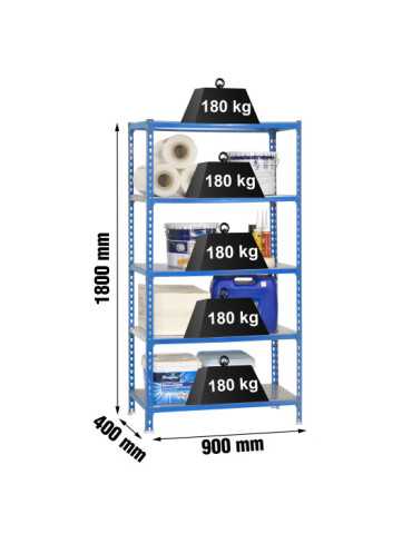 Estanteria 1800x900x400 SIMONCLICK 5/400 AZUL/GALVA marca SIMONRACK