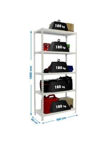 Estanteria 1800x900x400 SIMONCLICK 5/400 BLANCO/BLANCO marca SIMONRACK
