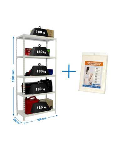 Estanteria 1800x900x400 SIMONCLICK 5/400 BLANCO/BLANCO + FUNDA marca SIMONRACK