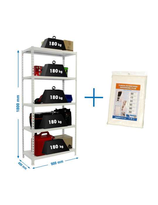 Estanteria 1800x900x400 SIMONCLICK 5/400 BLANCO/BLANCO + FUNDA marca SIMONRACK