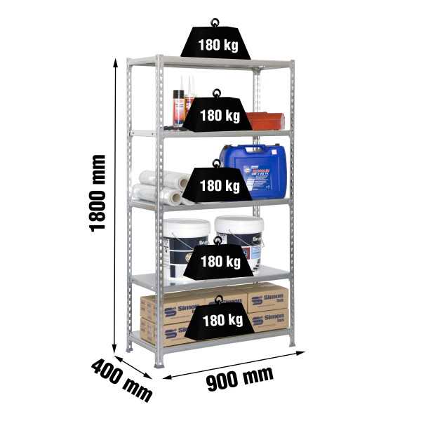 Estanteria 1800x900x400 SIMONCLICK 5/400 GALVA/GALVA marca SIMONRACK