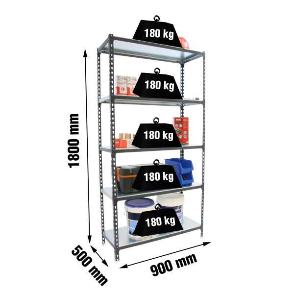 Estanteria 1800x900x500 SIMONCLICK 5/500 ANTRACITA/BLANCO marca SIMONRACK