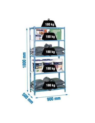 Estanteria 1800x900x500 SIMONCLICK 5/500 AZUL/BLANCO marca SIMONRACK