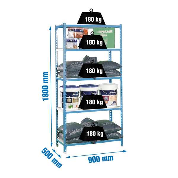 Estanteria 1800x900x500 SIMONCLICK 5/500 AZUL/BLANCO marca SIMONRACK