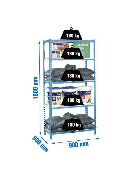 Estanteria 1800x900x500 SIMONCLICK 5/500 AZUL/BLANCO marca SIMONRACK