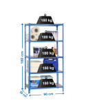 Estanteria 1800x900x500 SIMONCLICK 5/500 AZUL/GALVA marca SIMONRACK