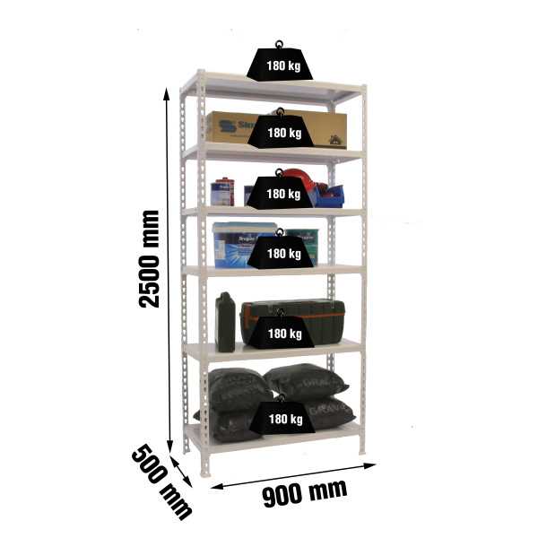 Estanteria 2500x900x500 SIMONCLICK 6/500 BLANCO/BLANCO marca SIMONRACK