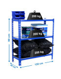 Estanteria 900x1200x300 SIMONCLICK MEGAPLUS 3/300 900 AZUL/GALVA marca SIMONRACK