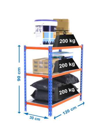 Estanteria 900x1200x300 SIMONCLICK MEGAPLUS 3/300 900 AZUL/NARANJ/GAL marca SIMONRACK
