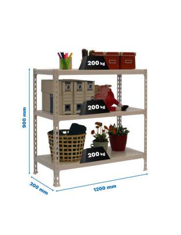 Estanteria 900x1200x300 SIMONCLICK MEGAPLUS 3/300 900 GRIS/GRIS marca SIMONRACK