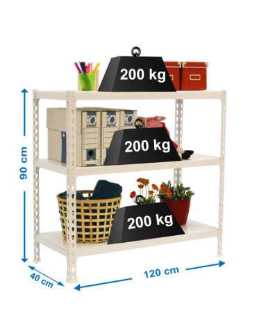 Estanteria 900x1200x400 SIMONCLICK MEGAPLUS 3/400 900 BLANCO/BLANCO marca SIMONRACK