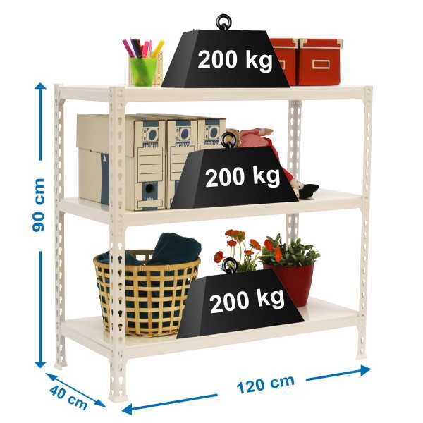 Estanteria 900x1200x400 SIMONCLICK MEGAPLUS 3/400 900 BLANCO/BLANCO marca SIMONRACK