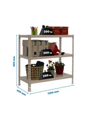 Estanteria 900x1200x400 SIMONCLICK MEGAPLUS 3/400 900 GRIS/GRIS marca SIMONRACK
