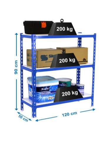 Estanteria 900x1200x500 SIMONCLICK MEGAPLUS 3/500 900 AZUL/BLANCO marca SIMONRACK