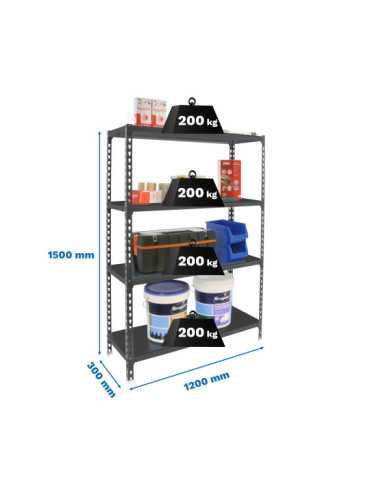 Estanteria 1500x1200x300 SIMONCLICK MEGAPLUS 4/300 1500 ANTRA/ANTRA marca SIMONRACK