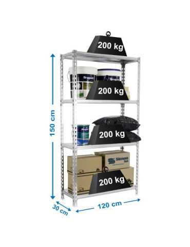 Estanteria 1500x1200x300 SIMONCLICK MEGAPLUS 4/300 1500 GALVA marca SIMONRACK