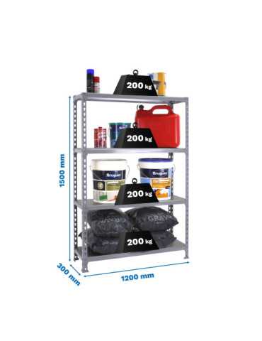 Estanteria 1500x1200x300 SIMONCLICK MEGAPLUS 4/300 1500 GRIS/GRIS marca SIMONRACK