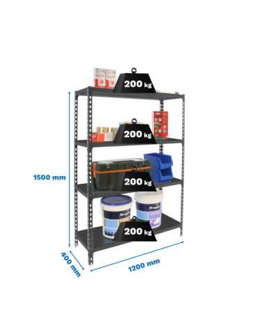 Estanteria 1500x1200x400 SIMONCLICK MEGAPLUS 4/400 1500 ANTRA/ANTRA marca SIMONRACK