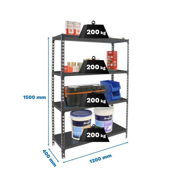 Estanteria 1500x1200x400 SIMONCLICK MEGAPLUS 4/400 1500 ANTRA/ANTRA marca SIMONRACK