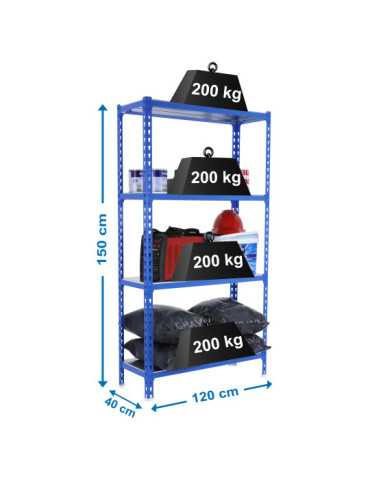 Estanteria 1500x1200x400 SIMONCLICK MEGAPLUS 4/400 1500 AZUL/GALVA marca SIMONRACK