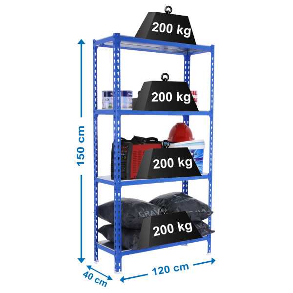 Estanteria 1500x1200x400 SIMONCLICK MEGAPLUS 4/400 1500 AZUL/GALVA marca SIMONRACK