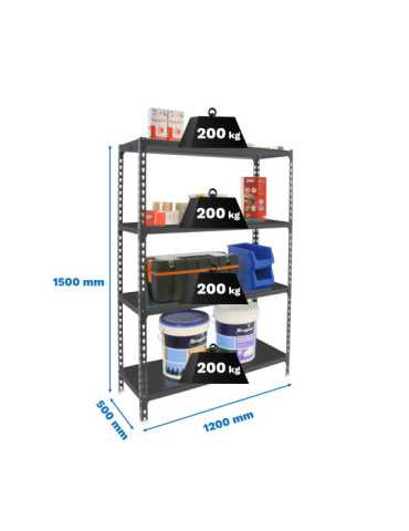 Estanteria 1500x1200x500 SIMONCLICK MEGAPLUS 4/500 1500 ANTRA/ANTRA marca SIMONRACK