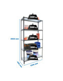 Estanteria 2000x1200x400 SIMONCLICK MEGAPLUS 5/400 ANTRACITA/ANTRACITA marca SIMONRACK