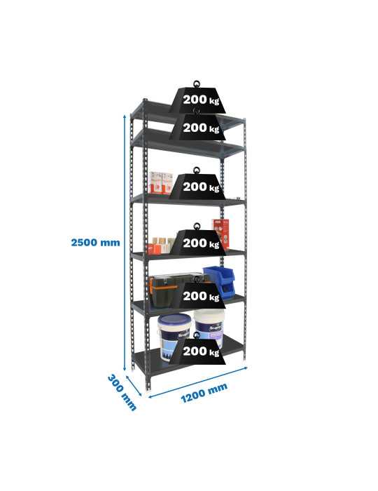 Estanteria 2500x1200x300 SIMONCLICK MEGAPLUS 6/300 2500 ANTRA/ANTRA marca SIMONRACK