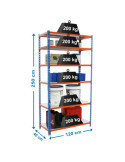 Estanteria 2500x1200x400 SIMONCLICK MEGAPLUS 6/400 2500 AZUL/NARAN/GAL marca SIMONRACK