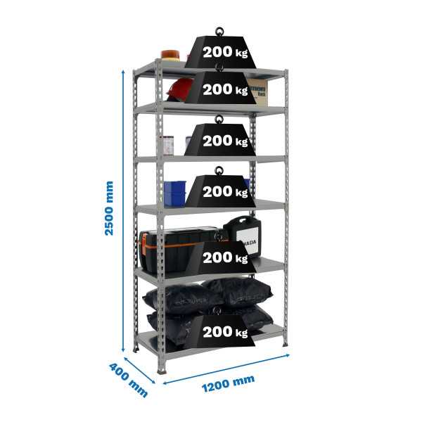 Estanteria 2500x1200x400 SIMONCLICK MEGAPLUS 6/400 2500 GRIS/GRIS marca SIMONRACK