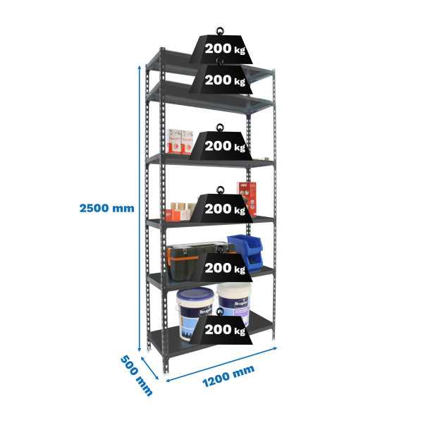 Estanteria 2500x1200x500 SIMONCLICK MEGAPLUS 6/500 2500 ANTRA/ANTRA marca SIMONRACK