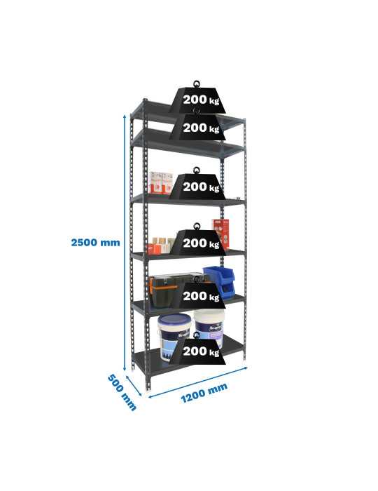 Estanteria 2500x1200x500 SIMONCLICK MEGAPLUS 6/500 2500 ANTRA/ANTRA marca SIMONRACK