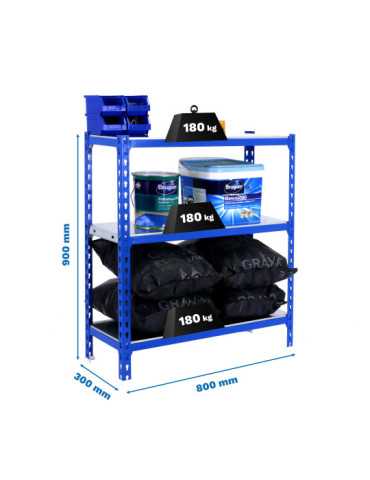 Estanteria 900x800x300 SIMONCLICK MINI 3/300 900 AZUL/GALVA marca SIMONRACK