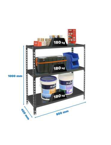 Estanteria 1000x800x400 SIMONCLICK MINI 3/400 1000 ANTRACITA/ANTRACITA marca SIMONRACK