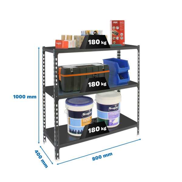 Estanteria 1000x800x400 SIMONCLICK MINI 3/400 1000 ANTRACITA/ANTRACITA marca SIMONRACK
